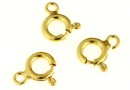 Incuietoare rotunda, argint 925 placat cu aur, 7mm - x2