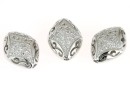 Margele décor argint 925 placat cu rodiu, 11.5x9mm - x1