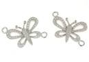Link fluture argint 925 placat cu rodiu, 24.5x18mm - x1
