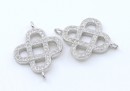 Link nod celtic argint 925 placat cu rodiu, 21x15.5mm - x1