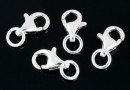 Clasp, classic, 925 silver, 8.5x5.5mm - x2