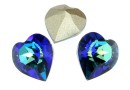 Swarovski, fancy chaton inima, bermuda blue, 11x10mm - x1