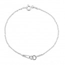 Bracelet for link, jump rings,rhodium-plated 925 silver, 15cm - x1