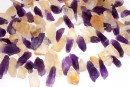 Amethyst and citrine rough stone, free form, 13-27mm