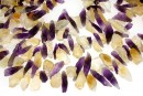 Amethyst and citrine rough stone, free form, 12-25mm