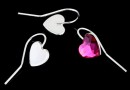 Earring findings, 925 silver, heart, cabochon 10mm - x1pair