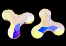 Swarovski, cabochon Molecule, aurore boreale, 8x8.7mm - x1