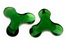 Swarovski, cabochon Molecule, dark moss green, 8x8.7mm - x1
