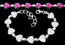 Bracelet base, 9 Link, 925 silver, heart, cabochon 10mm - x1