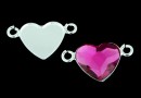 Link, base, 925 silver, heart, cabochon 10mm - x1