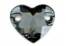 Swarovski, heart link, silver night F, 12mm - x1