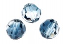 Swarovski, margele, rotund fatetat, crystal-montana blend, 8mm - x2