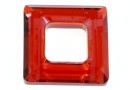 Swarovski, pandantiv square ring, red magma, 14mm - x1
