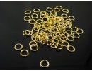 Jump rings, gold-plated 925 silver, 4.3x0.7mm - x5