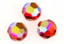 Swarovski, margele, rotund fatetat, indian red aurore boreale, 8mm - x2