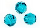 Swarovski, margele, rotund fatetat, blue zircon, 8mm - x2