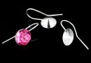 Earring base, 925 silver, chaton 10mm - x1pair