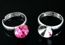 Ring base, 925 silver, chaton 10mm, adjustable, - x1