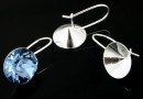 Earring base, 925 silver, chaton 13mm - x1pair
