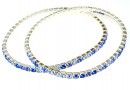 1088 Swarovski aqua blue mix bracelet, silver plated, 18cm - x1