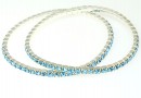 1028 Swarovski aquamarine bracelet, silver plated, 18cm - x1