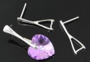 Earring findings, 925 silver, bar - x1pair