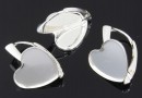 Earring findings, 925 silver, cabochon 14mm - x1pair