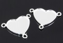 Link, base, 925 silver, heart, 14mm - x1