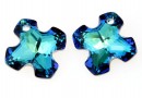 Swarovski, pandantiv greek cross, bermuda blue, 14mm - x1