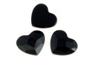 Swarovski, heart cabochon, jet, 6mm - x2