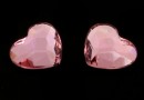 Swarovski, cabochon inima, antique pink, 6mm - x2