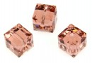 Swarovski, margele cub, blush rose, 6mm - x2