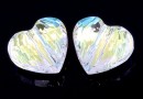 Swarovski, margele inima, aurore boreale, 8mm - x2