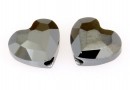 Swarovski, heart bead, silver night 2x, 8mm - x2