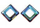 Swarovski, pandantiv square ring, meridian blue, 20mm - x1