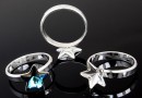 Ring base, 925 silver, for Swarovski star 10mm, 16.9mm- x1