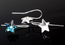 Earring findings, 925 silver, for Swarovski star 10mm - x1pair