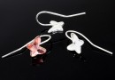 Earring findings, 925 silver, for Swarovski butterfly 8mm - x1pair