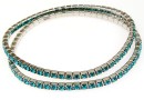 Bratara Swarovski 1088 blue zircon, placata cu rodiu, 18cm - x1