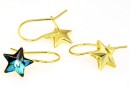 Earring findings, gold-plated 925 silver, for star 10mm - x1pair