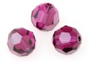 Swarovski, margele, rotund fatetat, fuchsia satin, 10mm - x2