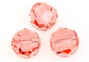 Swarovski, margele, rotund fatetat, rose peach, 10mm - x2