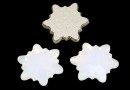 Swarovski, cabochon edelweiss, white opal, 10mm - x1