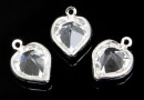 Swarovski, pand.pl. cu rodiu, inima, crystal, 15mm - x2