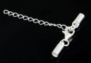 Clasp set for necklaces or bracelets, 925 silver, 2mm - x1