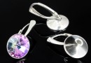 Earring base, 925 silver, rivoli 12mm - x1pair