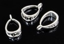 Extension system, pendant bail, 925 silver, 11x4mm - x1