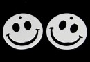 Pendant, smiley 925 silver, 15mm  - x1