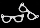 Link, glasses, 925 silver, 27.5x11.5mm  - x1