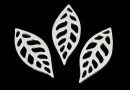 Link, leaf,925 silver, 16.5x7mm  - x1